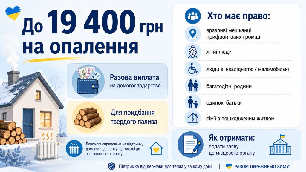 Українцям можуть виплатити до 19 400 грн на опалення: хто має право на допомогу