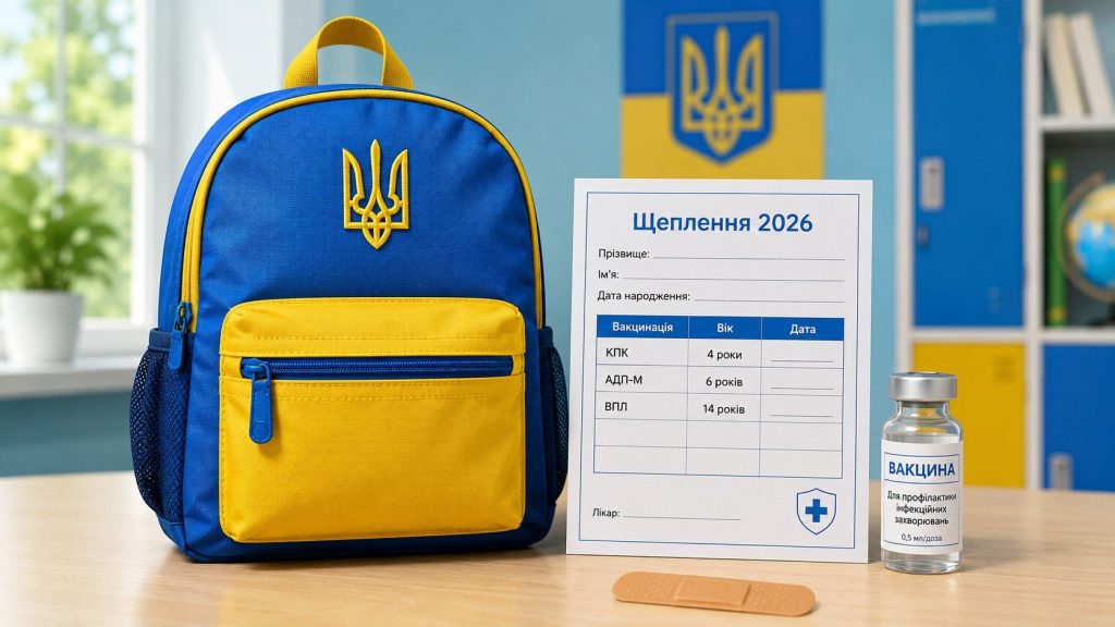 Щеплення перед школою у 2026 році: що змінилося для дітей 4, 6 і 14 років