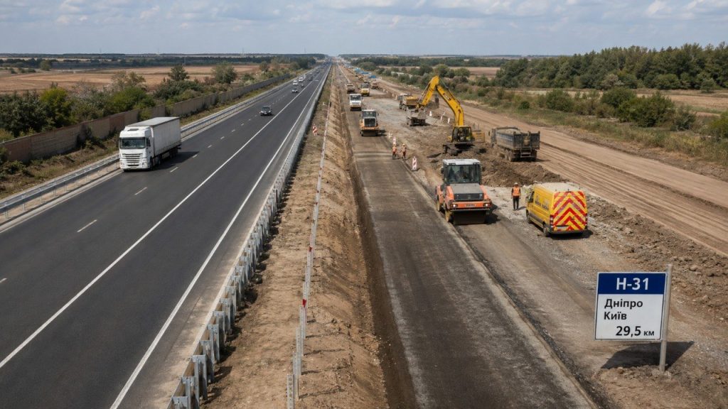 В Україні відновили будівництво траси Дніпро — Київ: що зараз роблять на 29,5 км дороги Н-31
