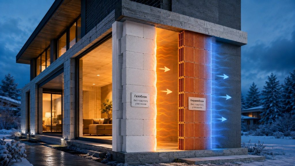 Газоблок чи керамоблок у 2026 році: що краще тримає тепло без товстого утеплення