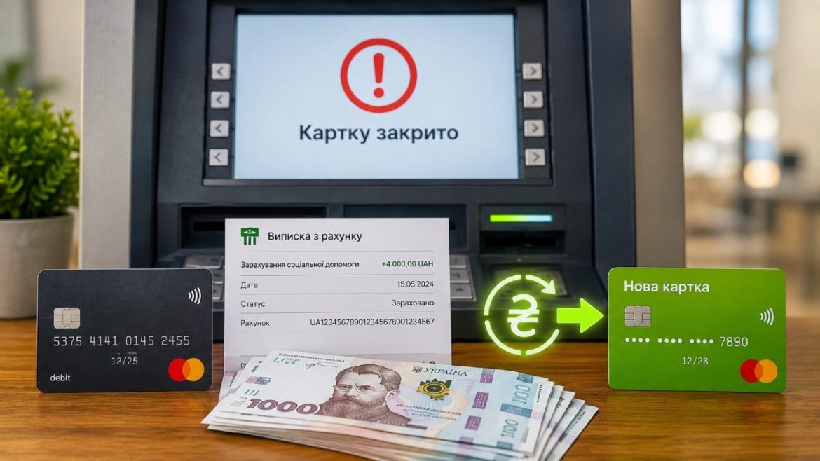Соціальну виплату зарахували на закриту картку: як перевірити рахунок, змінити IBAN, звернутися до банку та Пенсійного фонду і домогтися повторного переказу коштів без помилок.