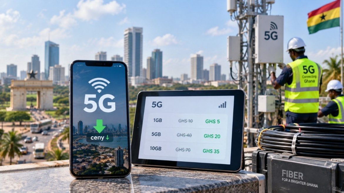 Гана скасувала ексклюзивну модель 5G, відкрила частоти для конкуренції та заявила про дешевший інтернет. MTN інвестує $1,1 млрд, а 180 нових базових станцій уже працюють у країні в 2026 році.