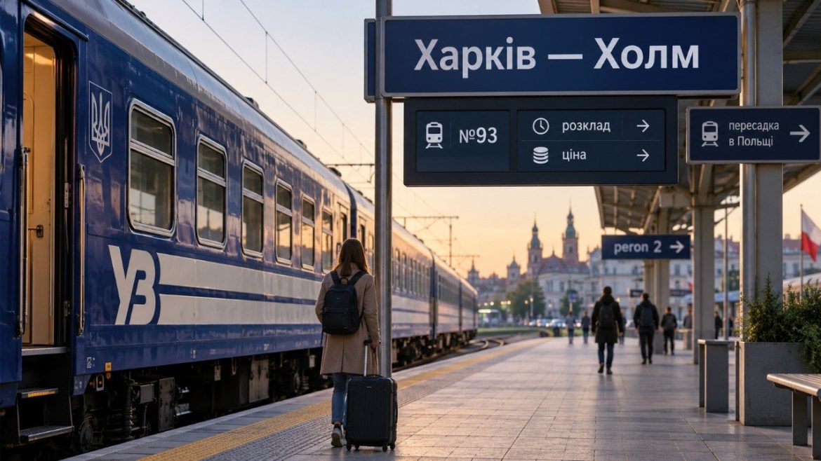 Потяг Харків — Холм №93/94 у 2026 році: офіційний розклад УЗ, пересадка в Холмі на PKP Intercity до Варшави, купівля квитків і перевірка актуального часу перед поїздкою.
