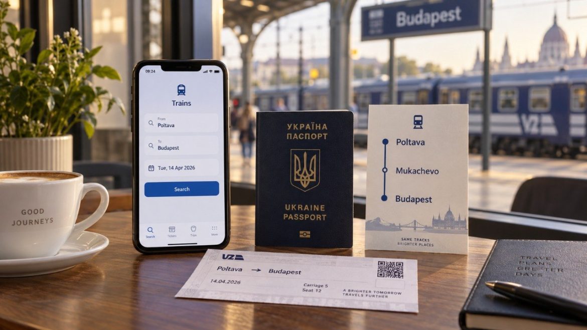 Як доїхати потягом Полтава — Будапешт у 2026 році: маршрут через Мукачево і Чоп, розклад №129 та LATORCA, пересадки, ціни MÁV і де купувати квитки онлайн.