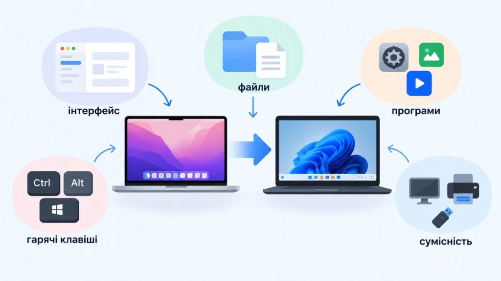 Перехід з macOS на Windows: що зміниться і до чого варто підготуватися