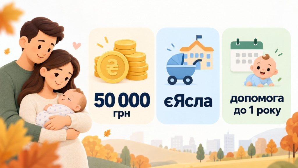 50 000 грн при народженні, єЯсла та допомога до року: які виплати сім’ям із дітьми реально діють восени 2026 року