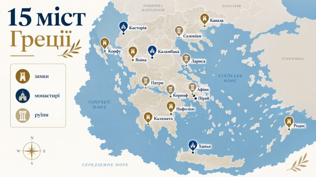 Не лише море й острови: 15 найцікавіших міст Греції для туристів