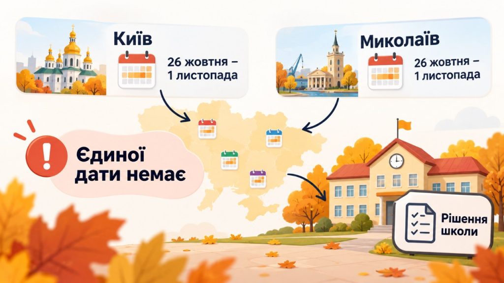 Осінні канікули 2026: коли почнуться та чому школи можуть змінювати графік